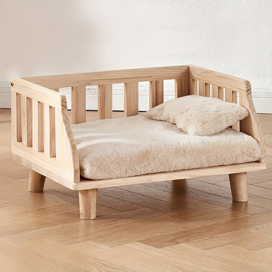 Wooden Cat Bed Sofa Pet Kennel Set with Mattress for Extra Small Dogs and Cats