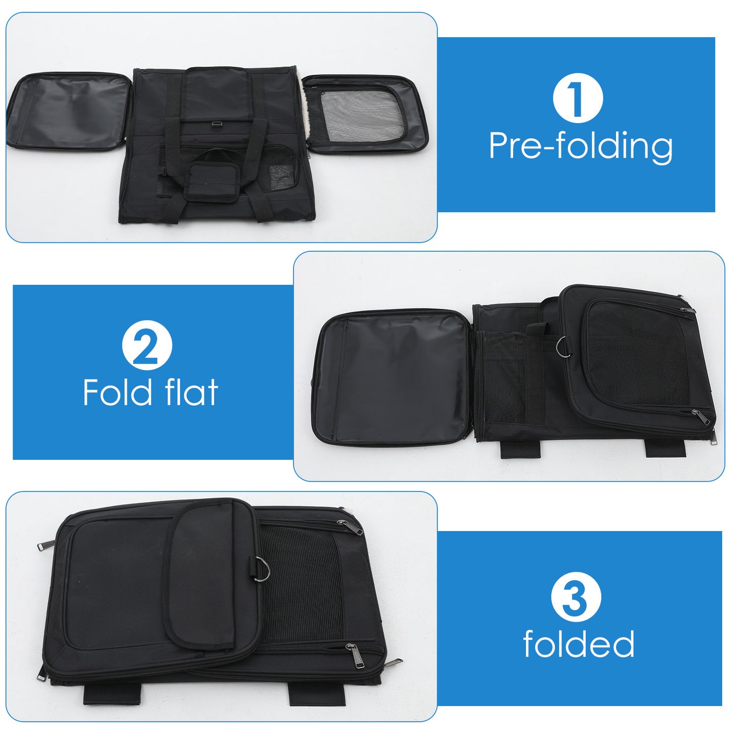 Heavy-Duty Pet Travel Bag with Rolling Wheels - Expandable Carrier, Scratch-Resistant & Foldable Design, Front Zipper Access, Side Pocket - Portable with Extended Handle for Airplane, Car, Vet Visits - Ideal for Cats & Small