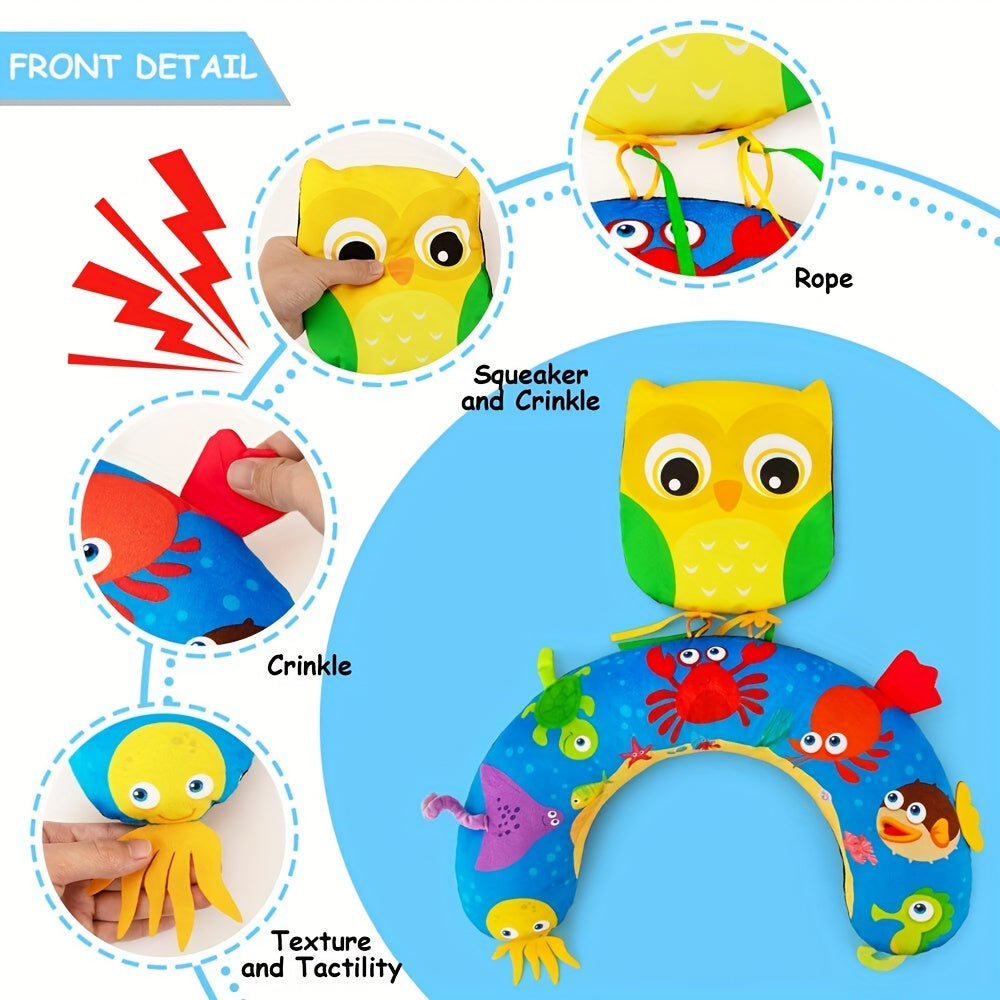 Pillow Toy, Abdominal Time Toy, Suitable for Boys and Girls 0-3-6-9 Months Old, Youngsters Visual and Tactile Exercise, Exercise Youngsters's Coordination Ability