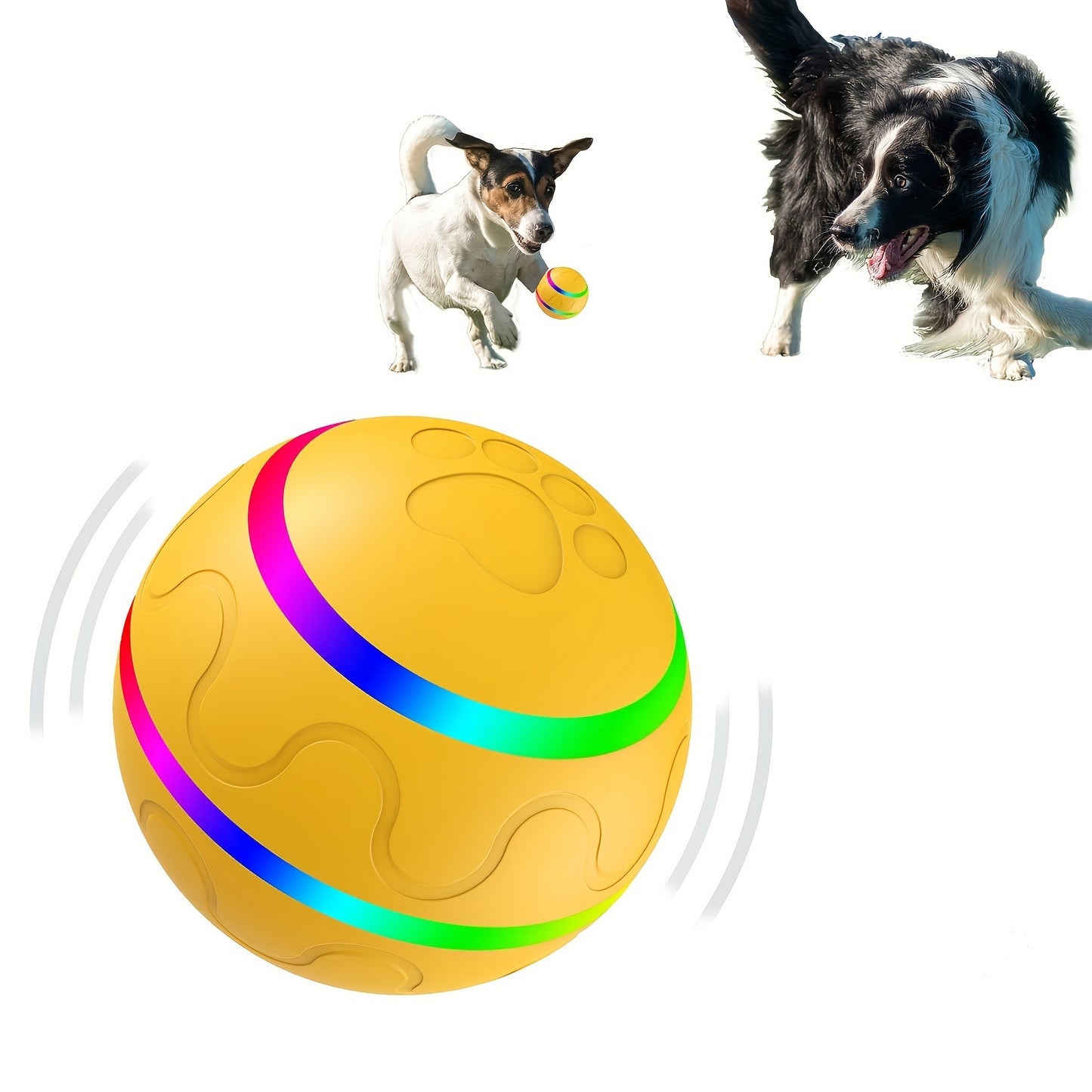 Intelligent Pet Dog Bouncing Ball with Colorful Lights for Medium to Large Dogs