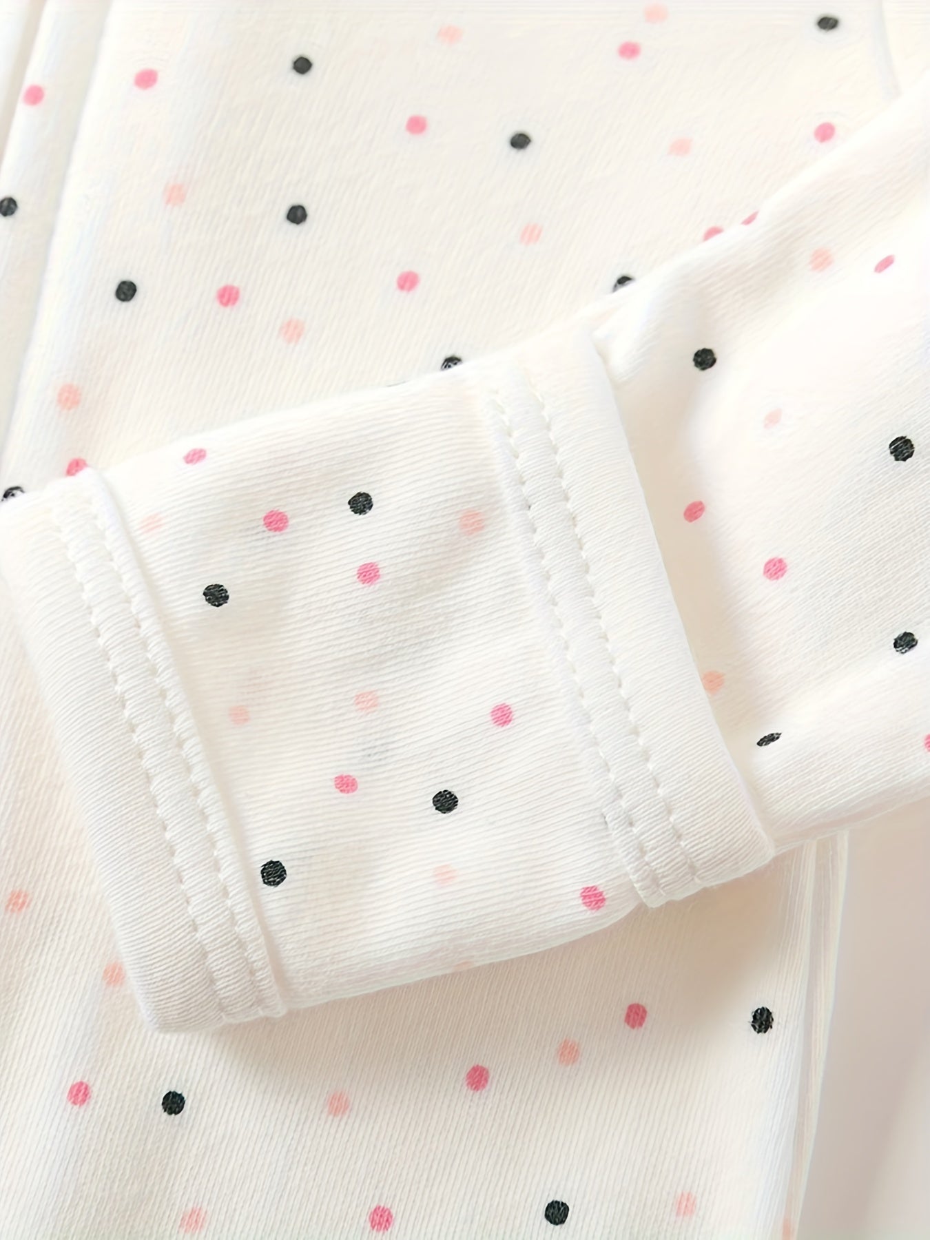 3pcs Newborn Baby Girls Cotton Footie Romper Set - Solid Color Crew Neck Winter Wear