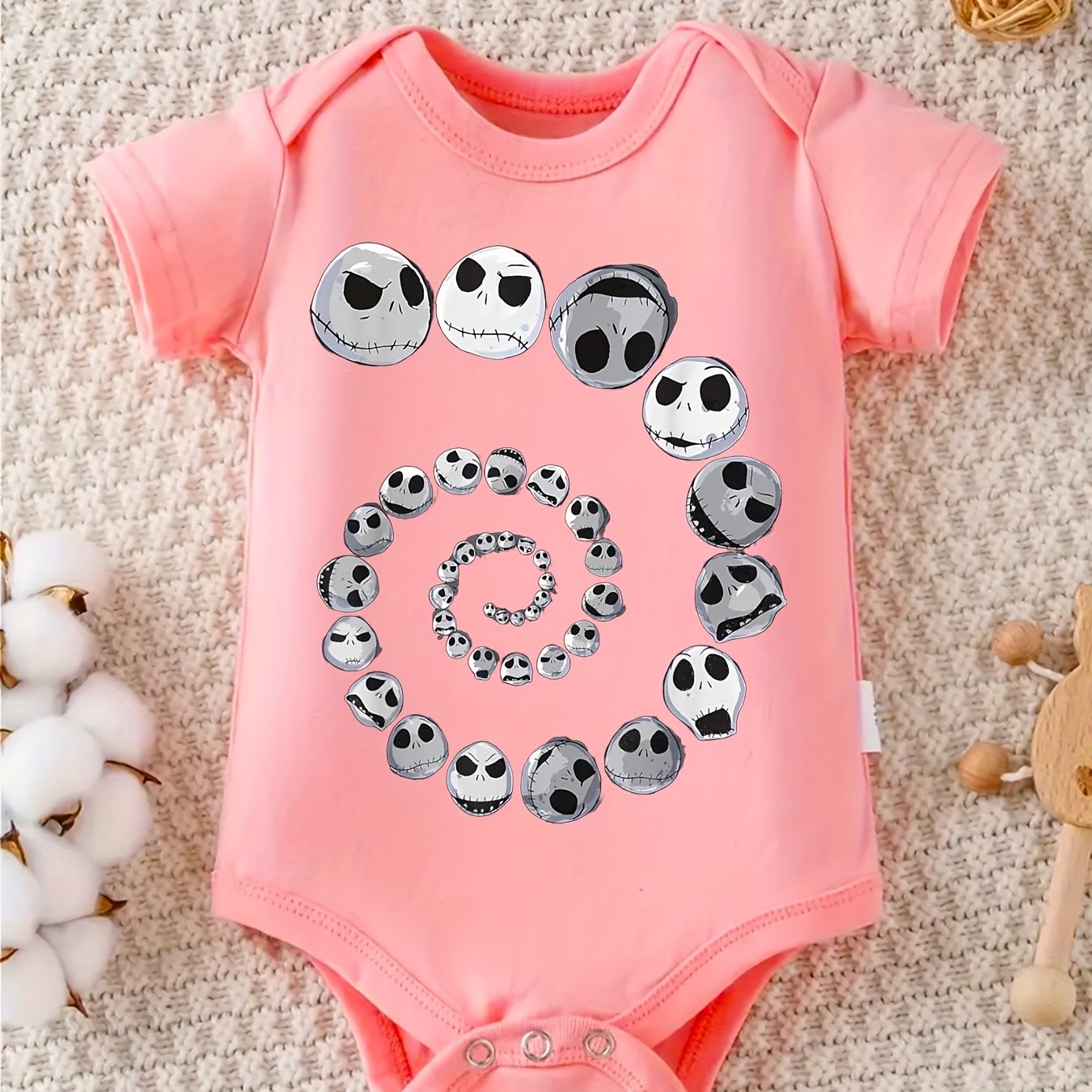 Disney The Nightmare Before Christmas Jack Baby Crawl Clothes 100 Percent Cotton 0-12 Months