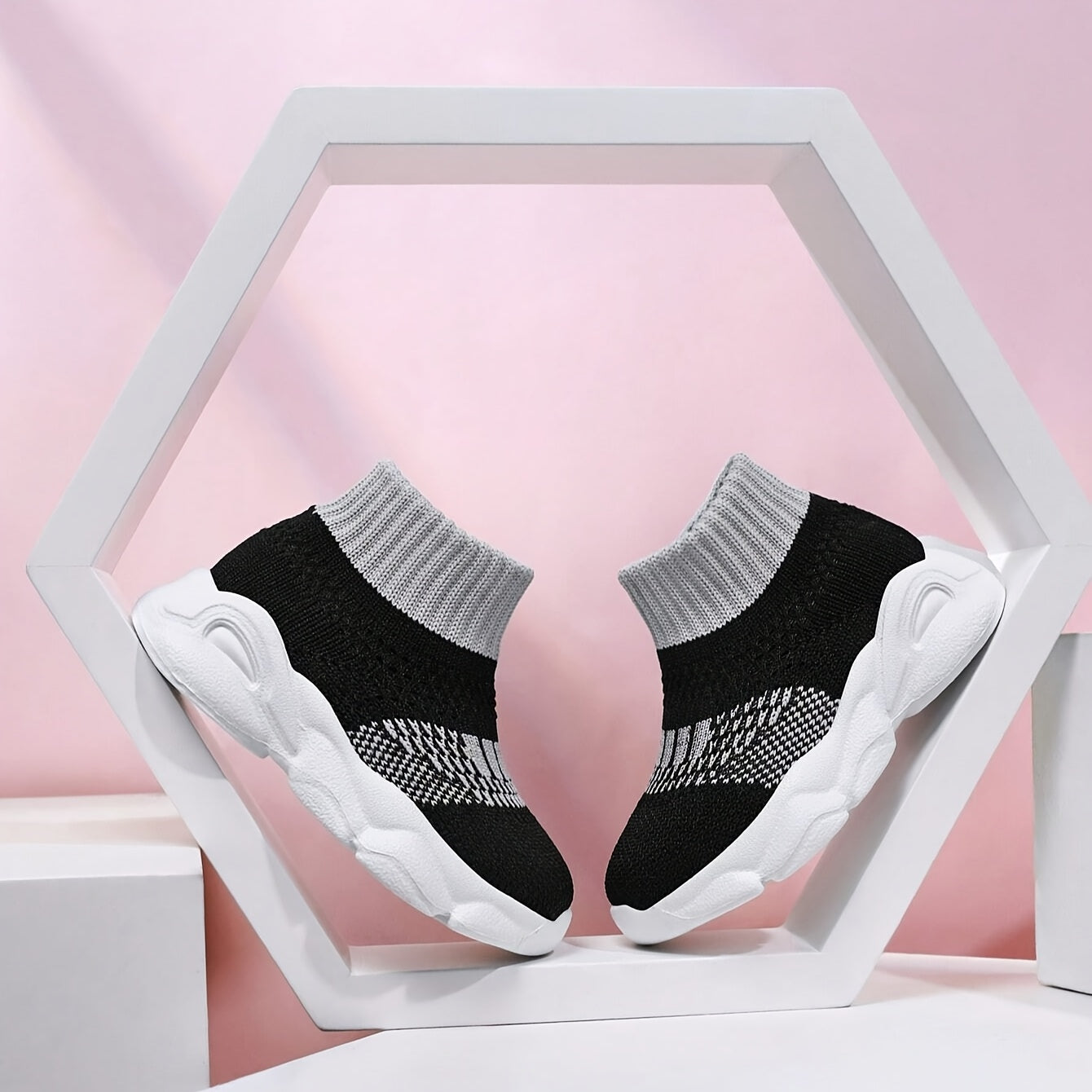 Classic Youngsters High-Top Sneakers Breathable Slip-On EVA Sole All-Season Casual Sports Shoes