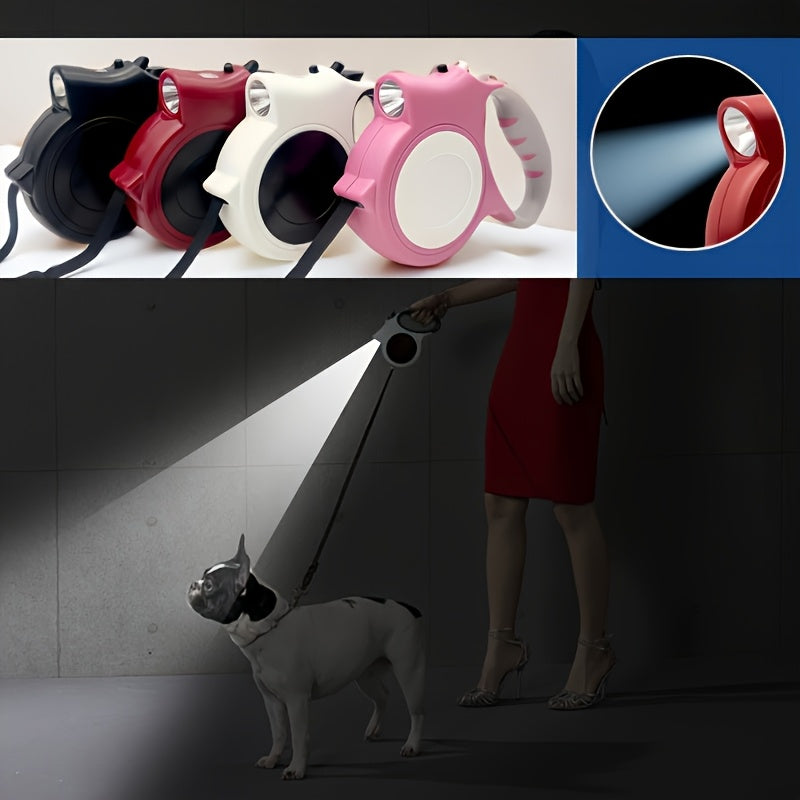 LightUp Leash 16ft Retractable Dog Leash – Tangle-Free with LED Lights for Safety