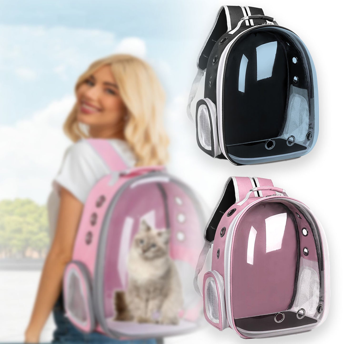 Breathable Cat Backpack Transparent Capsule For Outing