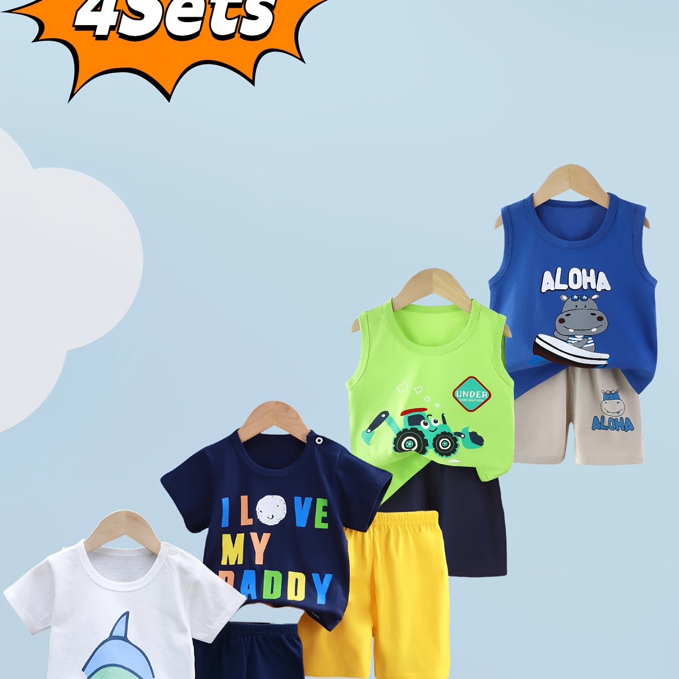 KidsClothes Co Boys Shorts Set – Comfortable Breathable Cotton for Summer Fun