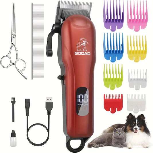 GOOAD Cordless Dog Clippers Grooming Kit Low Noise Pet Hair Clippers for Dogs and Cats