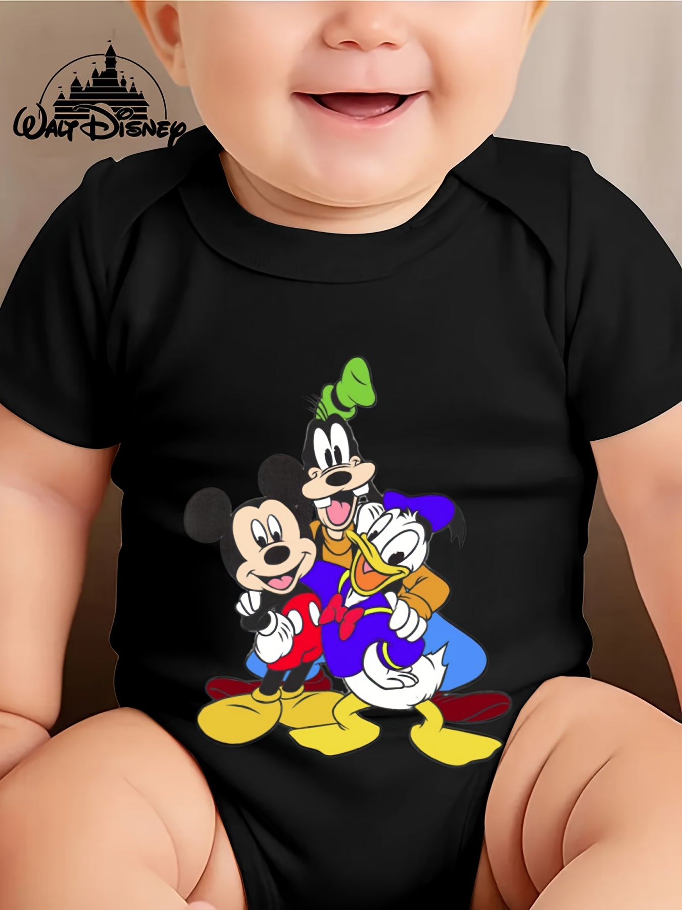 Disney Baby Short Sleeve Crawling Onesie Cute Triangle Print for Outdoor Fun 0-3 Years