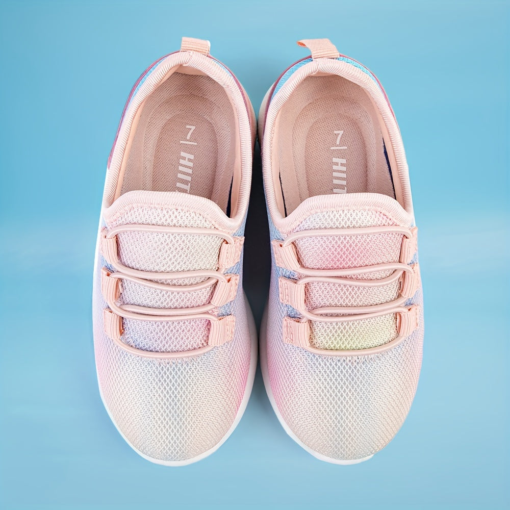 Kids' Slip-On Tennis Sneakers with Closure - Breathable Fabric Low-Top Sneakers for Toddler & Children, Pastel Color Options, TPR/Rubber Sole & EVA Cushioning for Walking, Running, Gym & Casual Play, Kid Shoes, Fun Pattern De