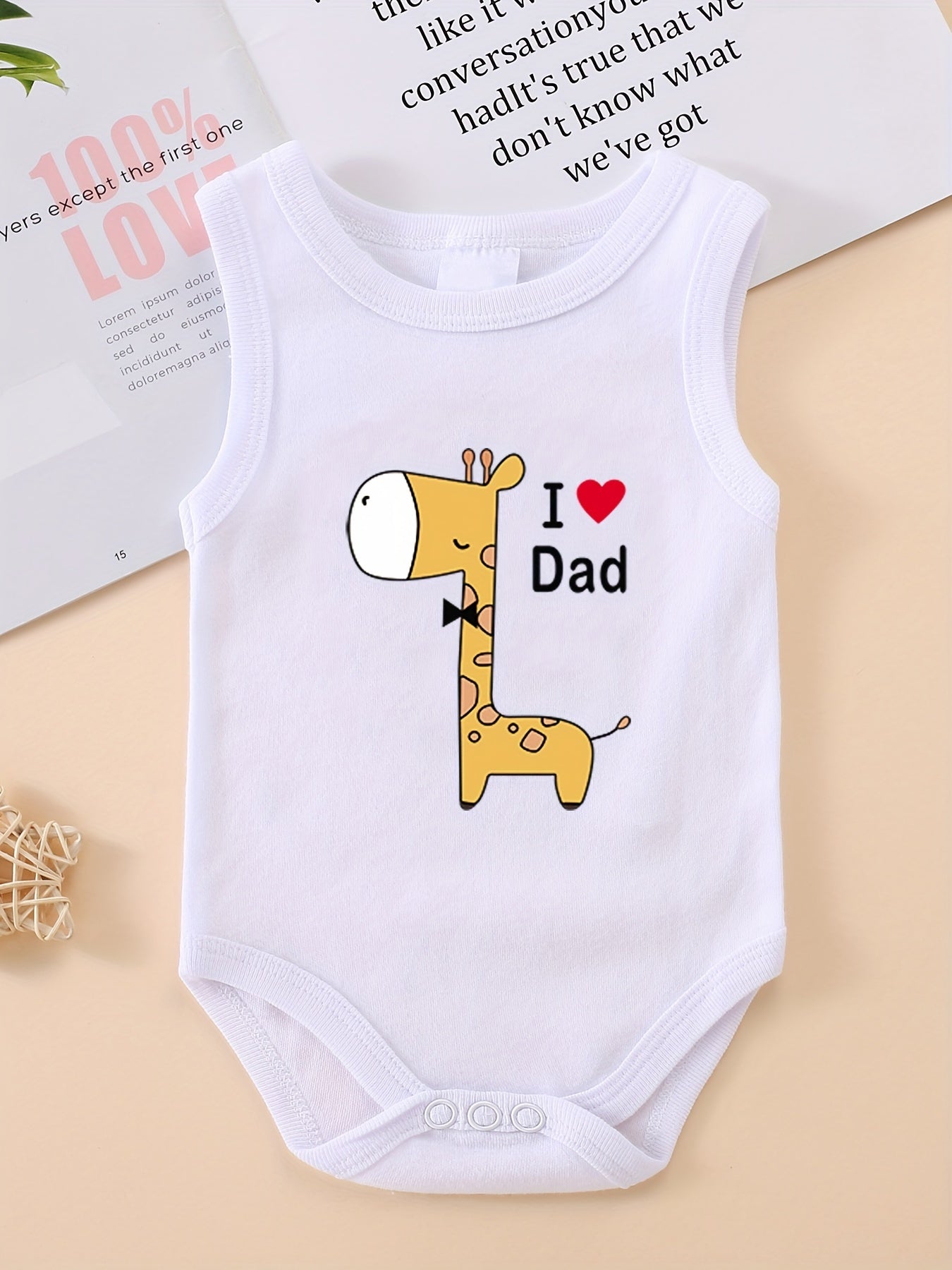 2pcs Baby Onesies - Cute Parent-Love Bodysuits, Soft White Cotton Newborn Outfits, Easy Diaper change, Machine Washable Infant Clothing Gift for Birthdays & Father's/Mother's Day, Baby Clothes, Diaper Change Friendly, Playful
