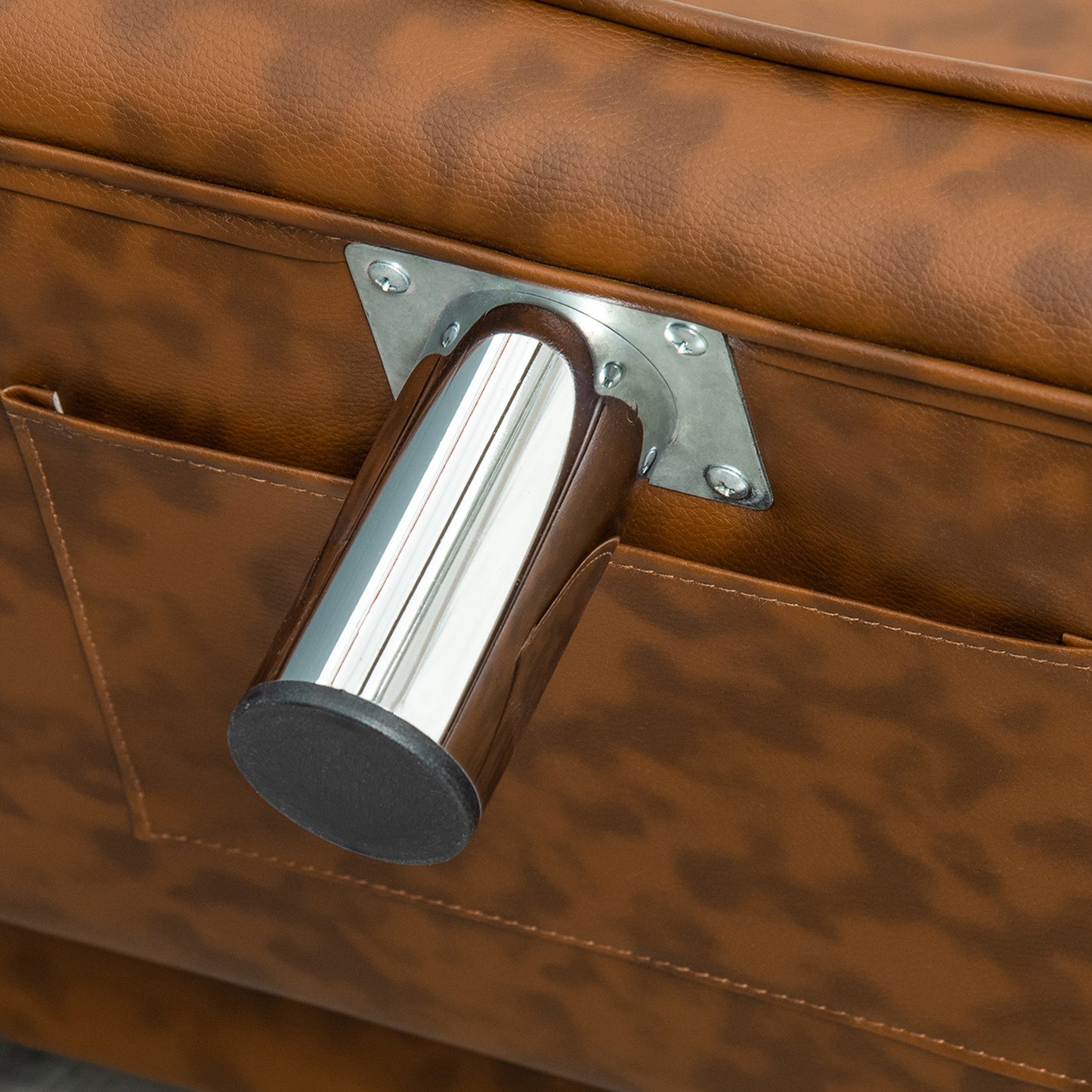 PawHut Foldable Pet Sofa Dog Bed for Medium and Large Breeds PU Leather Couch Brown