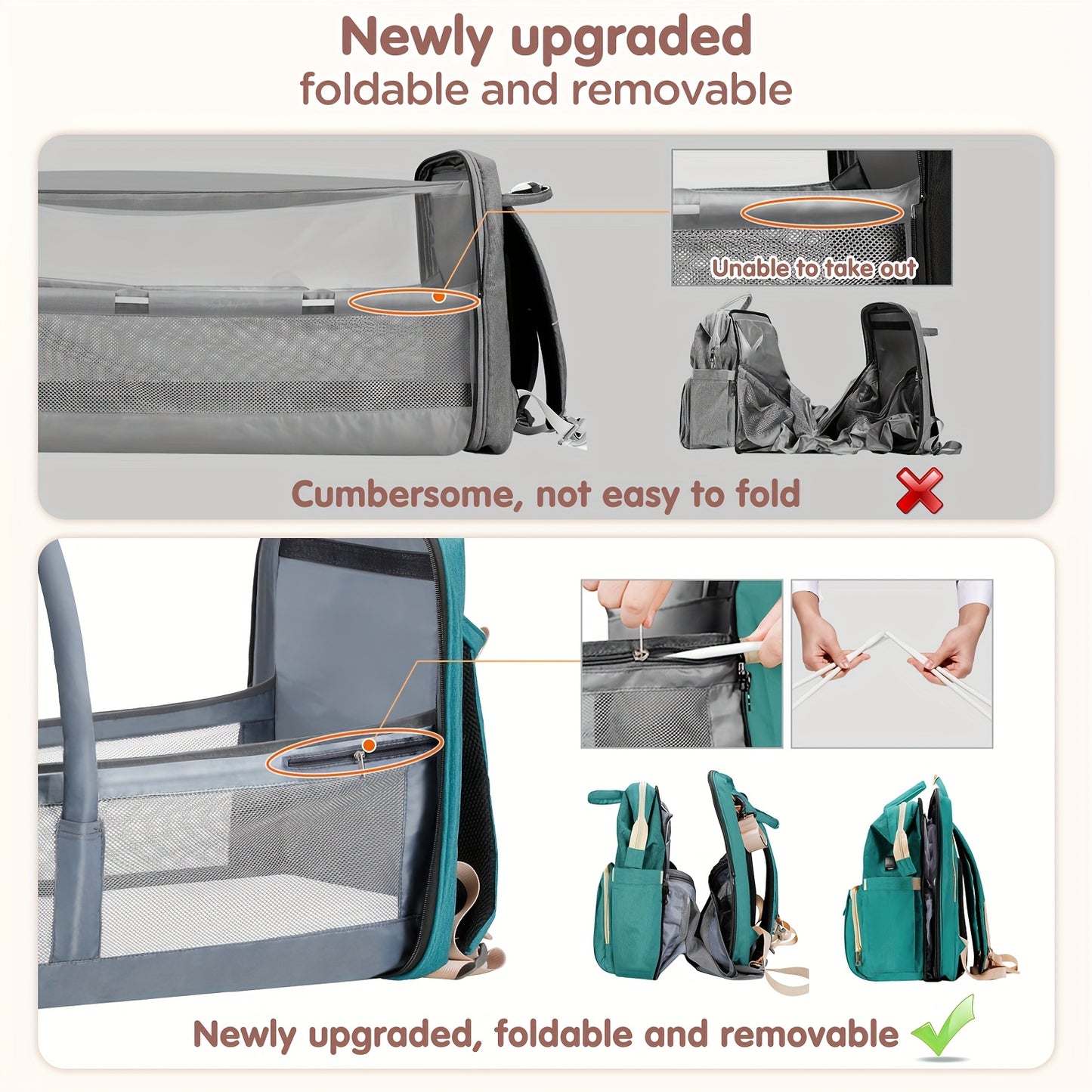 Diaper Bag Backpack with Changing Station - Multifunctional Baby Organizer for Travel