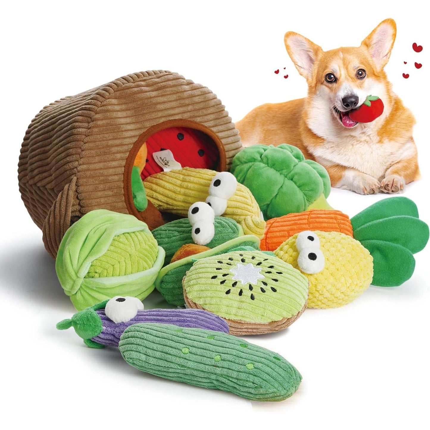 Nocciola 15 Pack Crinkle Dog Squeaky Toys for Small Medium Dogs and Puppies