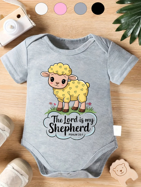 The Lord Is My Shepherd Baby Onesie for Spring Summer Soft Cotton Outfit 0-12 Months