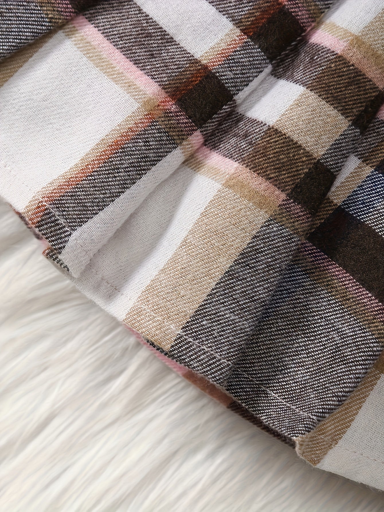 Baby Girl Velvet Embroidered Top And Plaid Skirt Set Winter