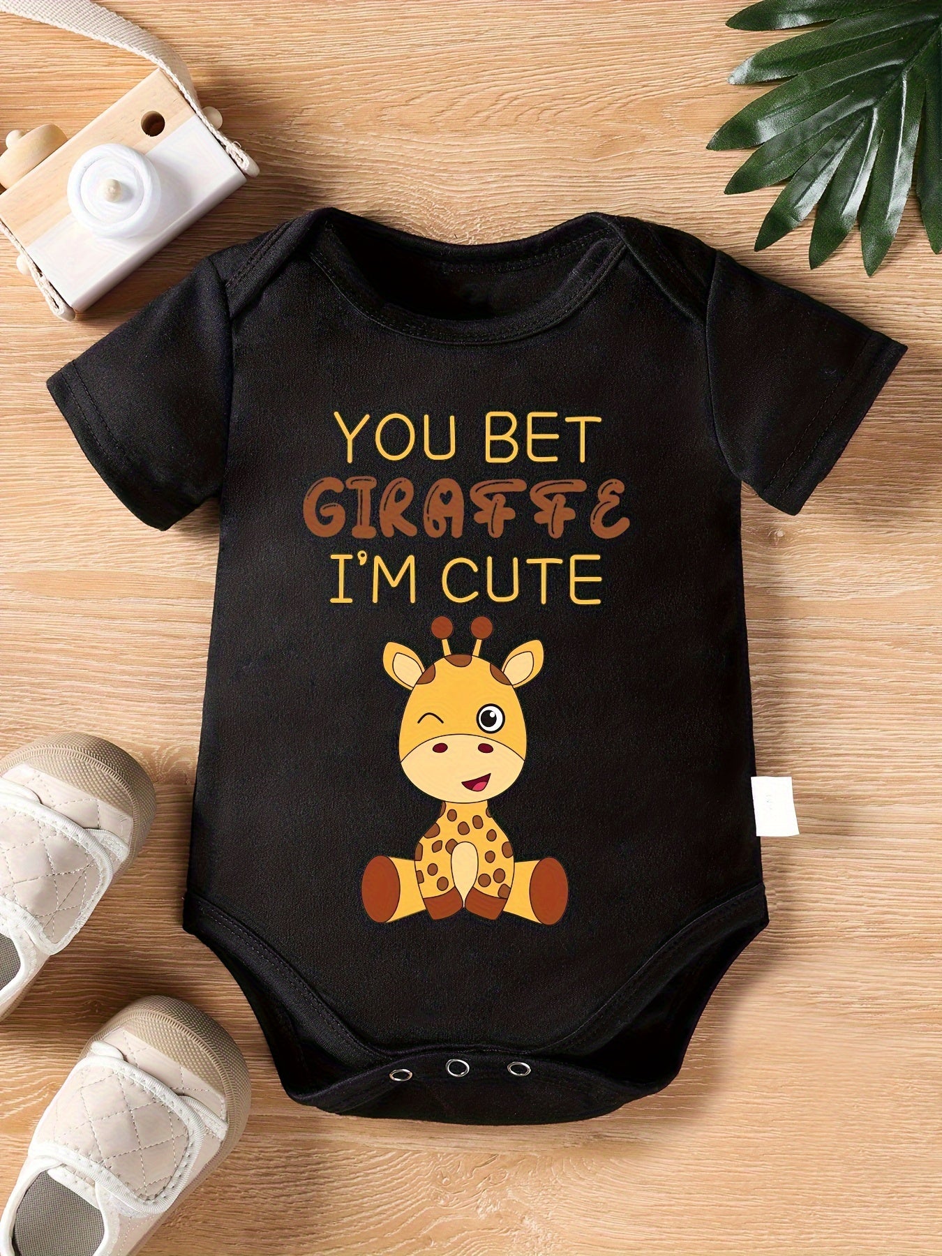 Cute Baby Letter Print Short Sleeve Jumpsuit for Indoor and Outdoor Adventures