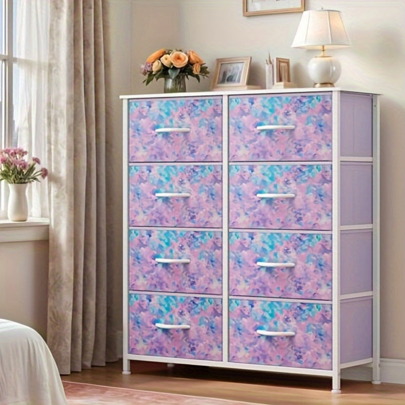 Hygge Nook Fabric Dresser Tall Storage Unit with 8 Drawers for Closet and Entryway