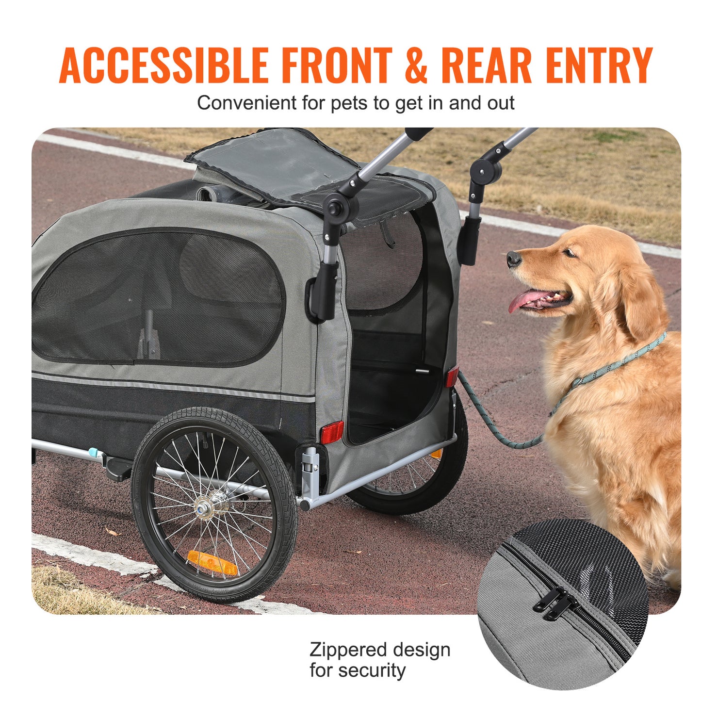 VEVOR 2in1 Dog Bike Trailer And Jogging Stroller For Pets
