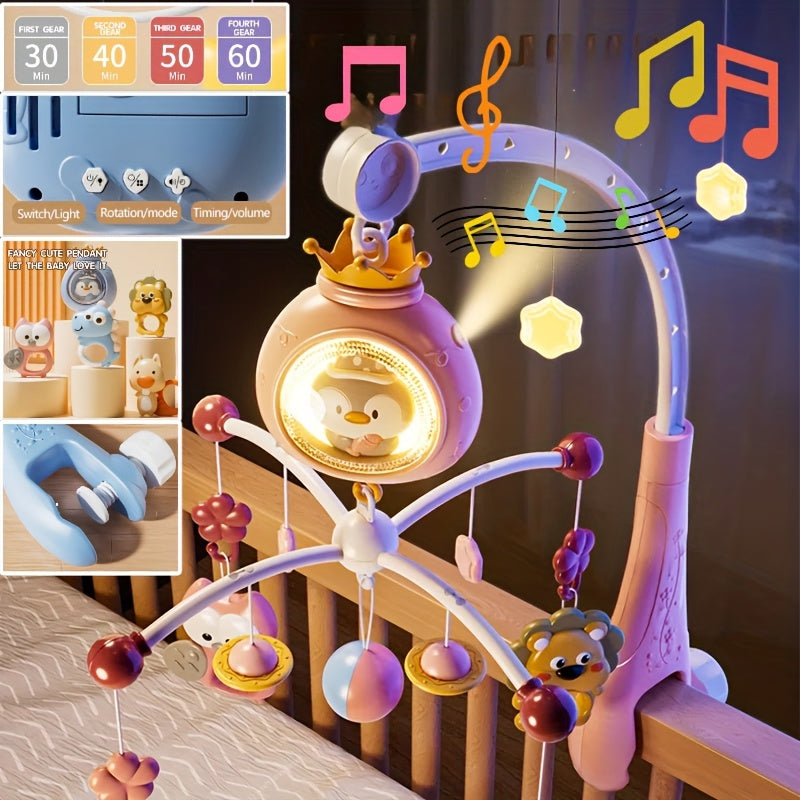 Bed Hanging Toys With Lights Lullabies Wind Chimes For Nursery 360 Degree Rotation Auto Off Timer Gifts