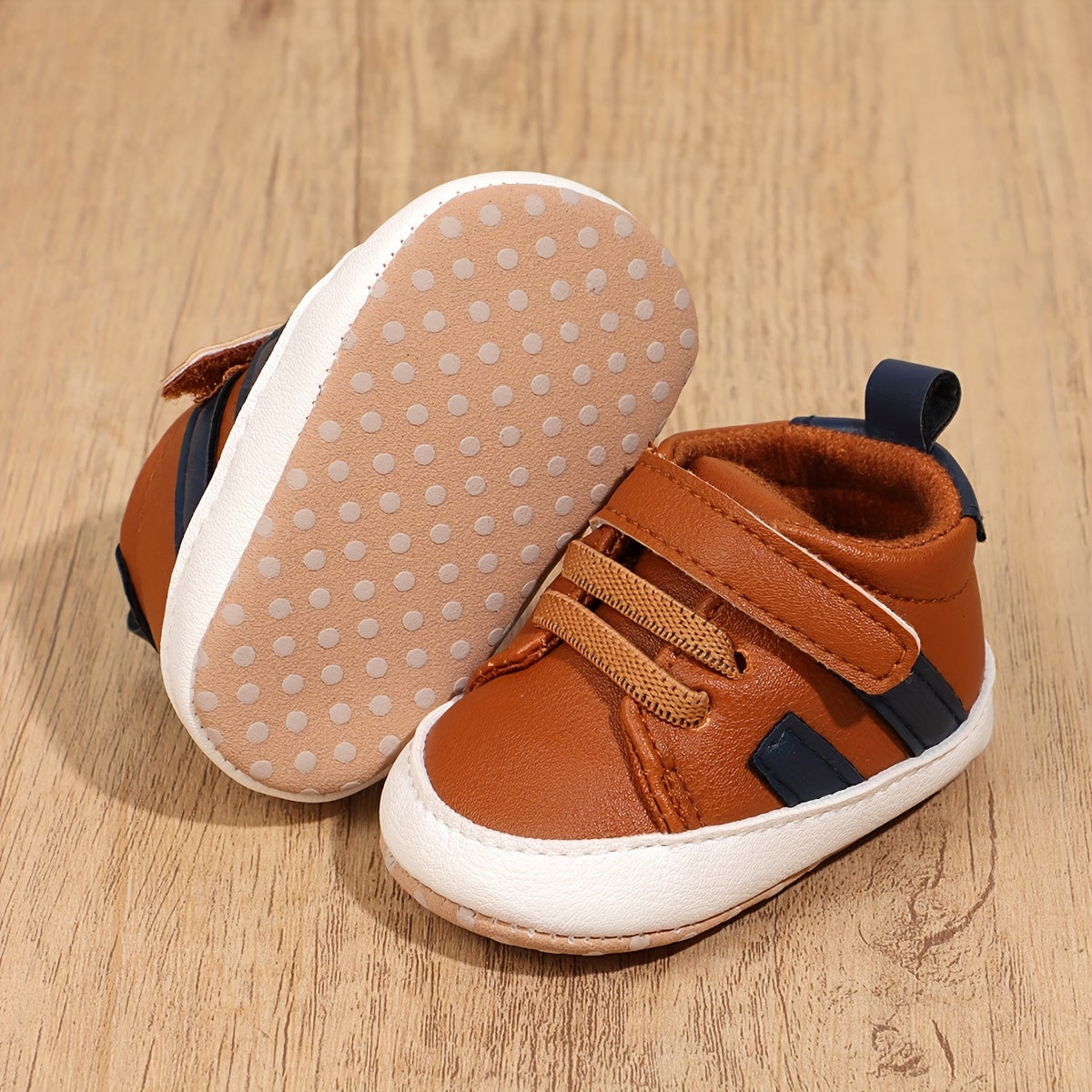 Newborn Baby Boys Girls First Walker Sneakers - Soft Sole, Casual Oxford Dress Moccasins with Easy-Fasten Strap, Low Top Design, Lightweight Fabric Upper, Comfortable for Daily Use, Casual Footwear | Stylish Baby Shoes | Easy