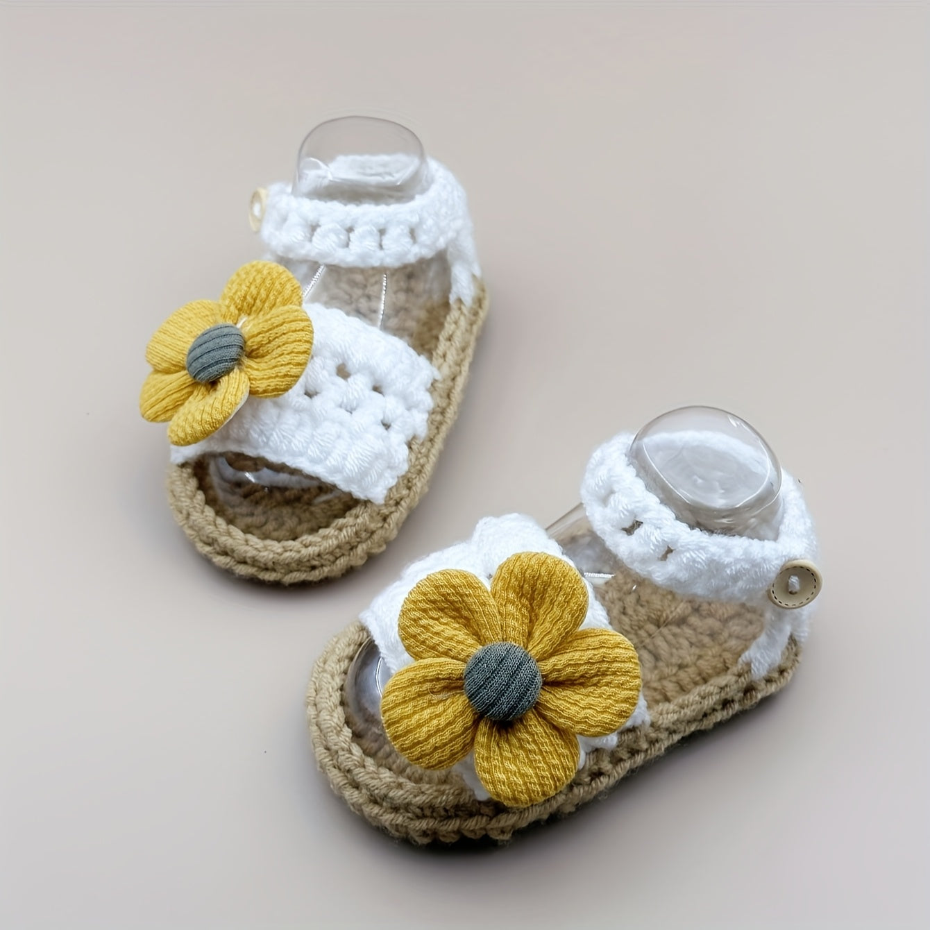 Baby Sandals Flower Handmade Knitting Crochet Toddler Shoes Indoor Floor Socks