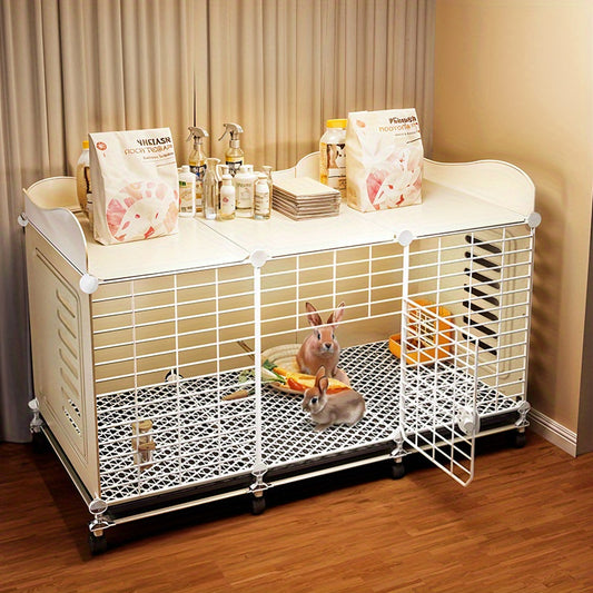 Mozeat Lens Portable Small Dog Cage for Teddy Bichon Durable One-Piece Kennel