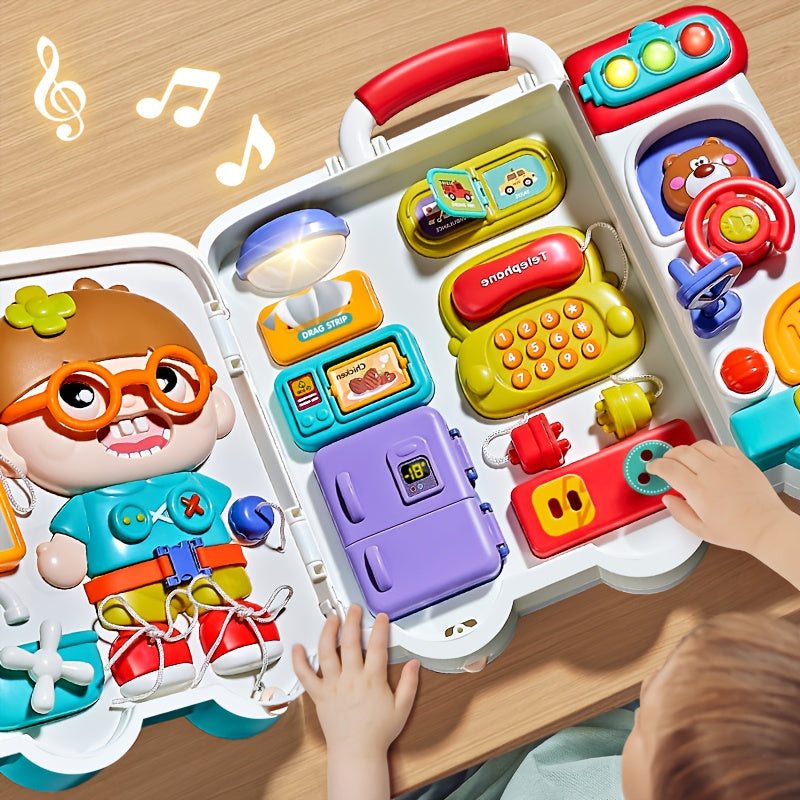 54in 1 Busy Board For Toddlers Educational Toy Set Builds Fine Motor Skills And Sensory Development