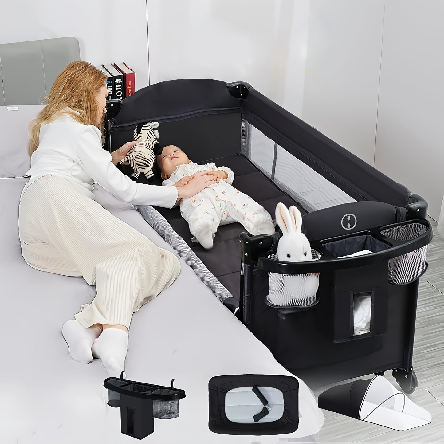 5 In 1 Baby Bassinet Bedside Sleeper With Diaper Changer Perfect For Newborns