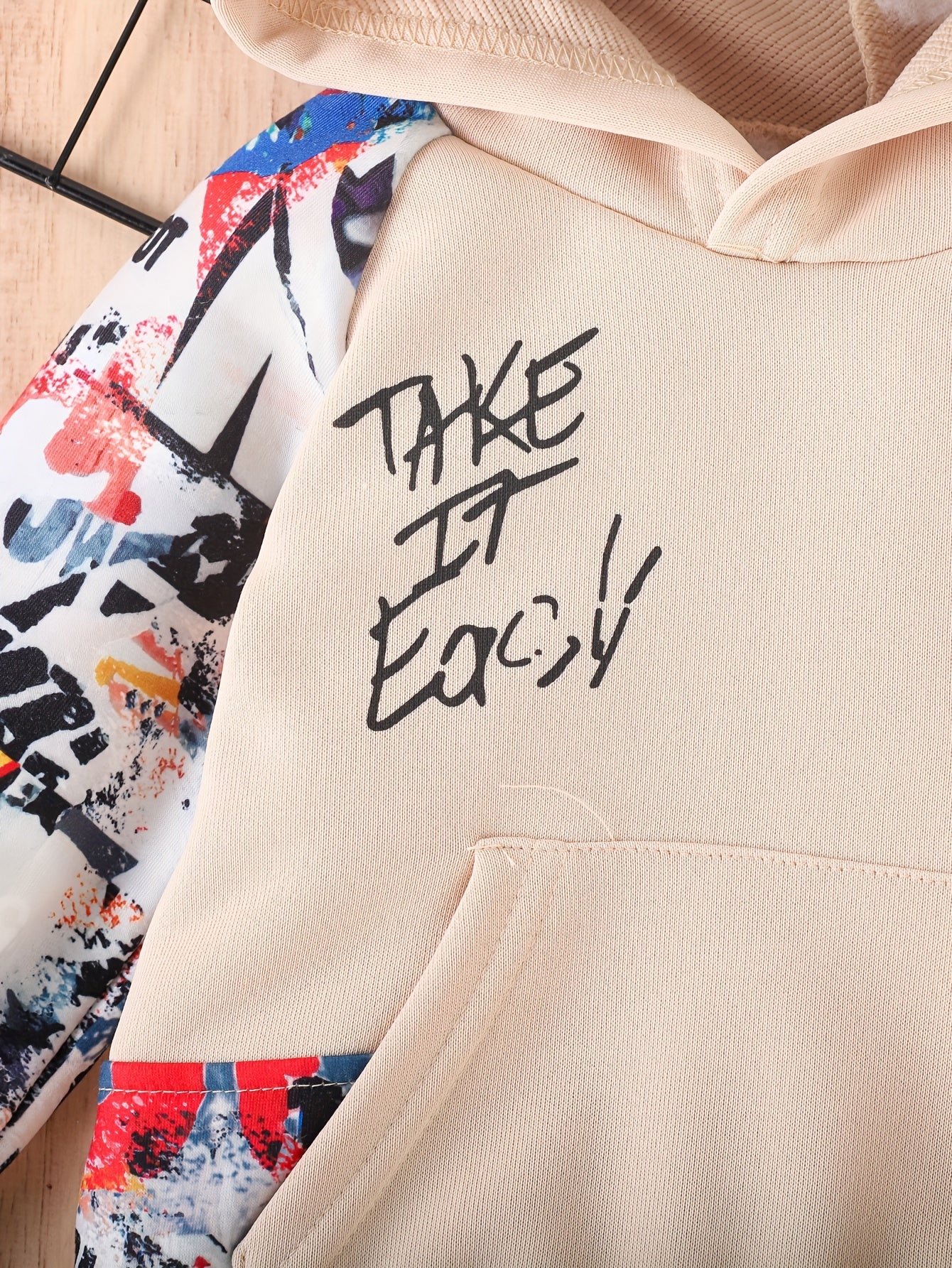 Boys 2pcs Tie Dye Hoodie and Cargo Pants Set for Autumn Winter Casual Outdoor Style