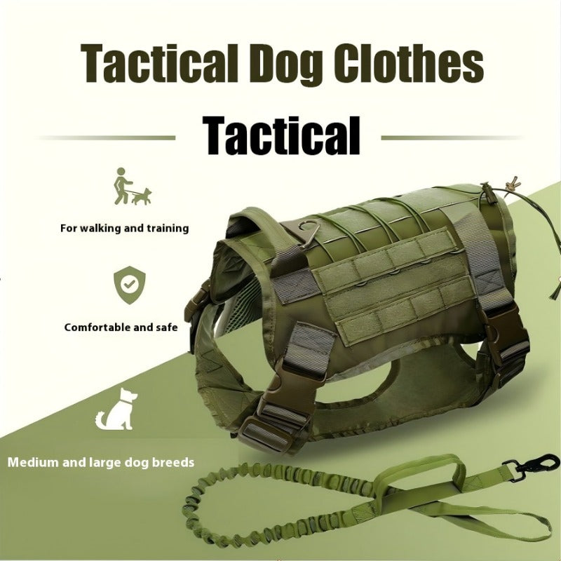 Heavy-Duty Dog Tactical Harness - Waterproof Oxford Cloth, Explosion-proof Impact Protection, Comfortable Chest Strap for Outdoor Training - Perfect for Medium to Large Adventure Dogs