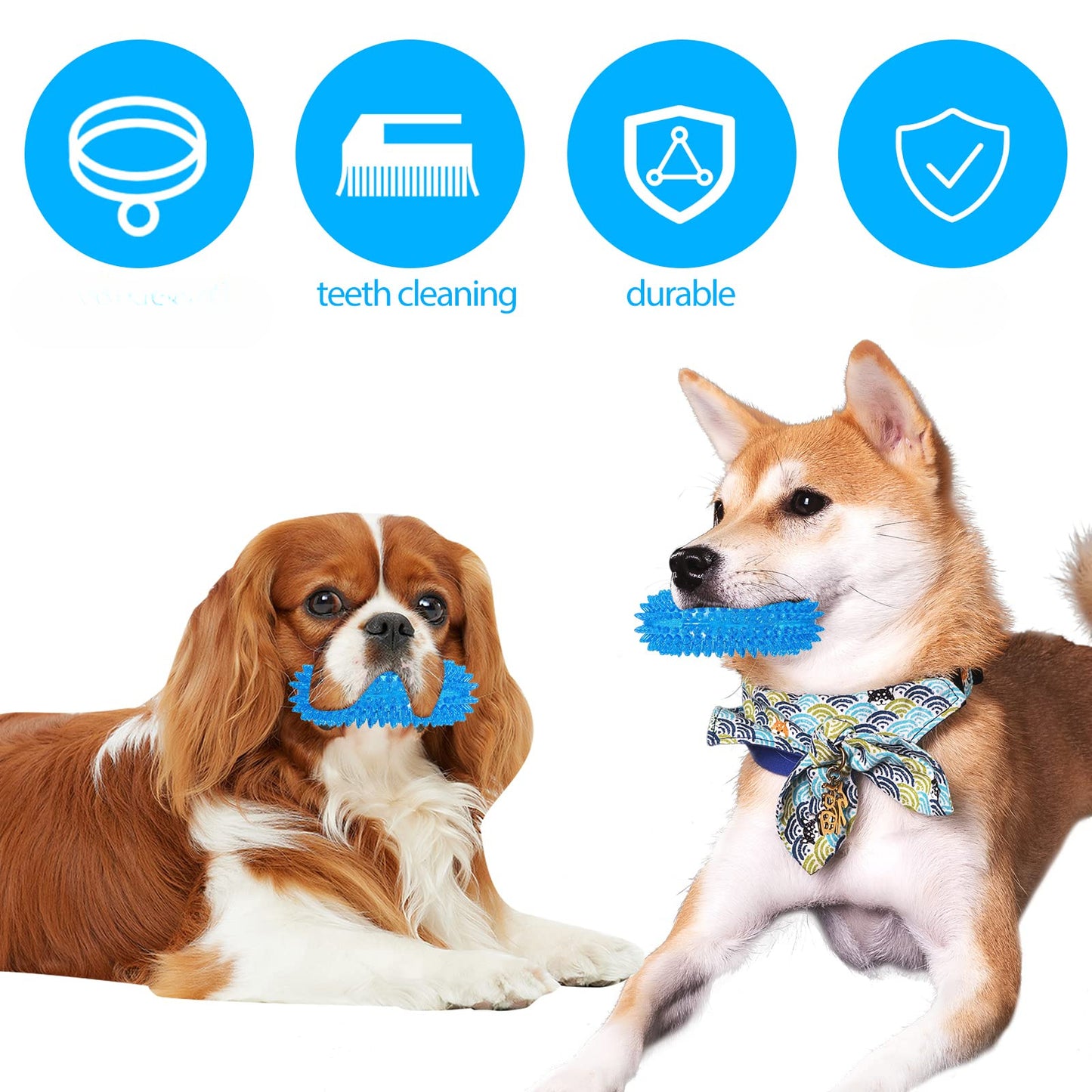 Pack of 4 Non-toxic Rubber Dog Cat Squeaky Chew Toys for All Breeds and Fetch Fun