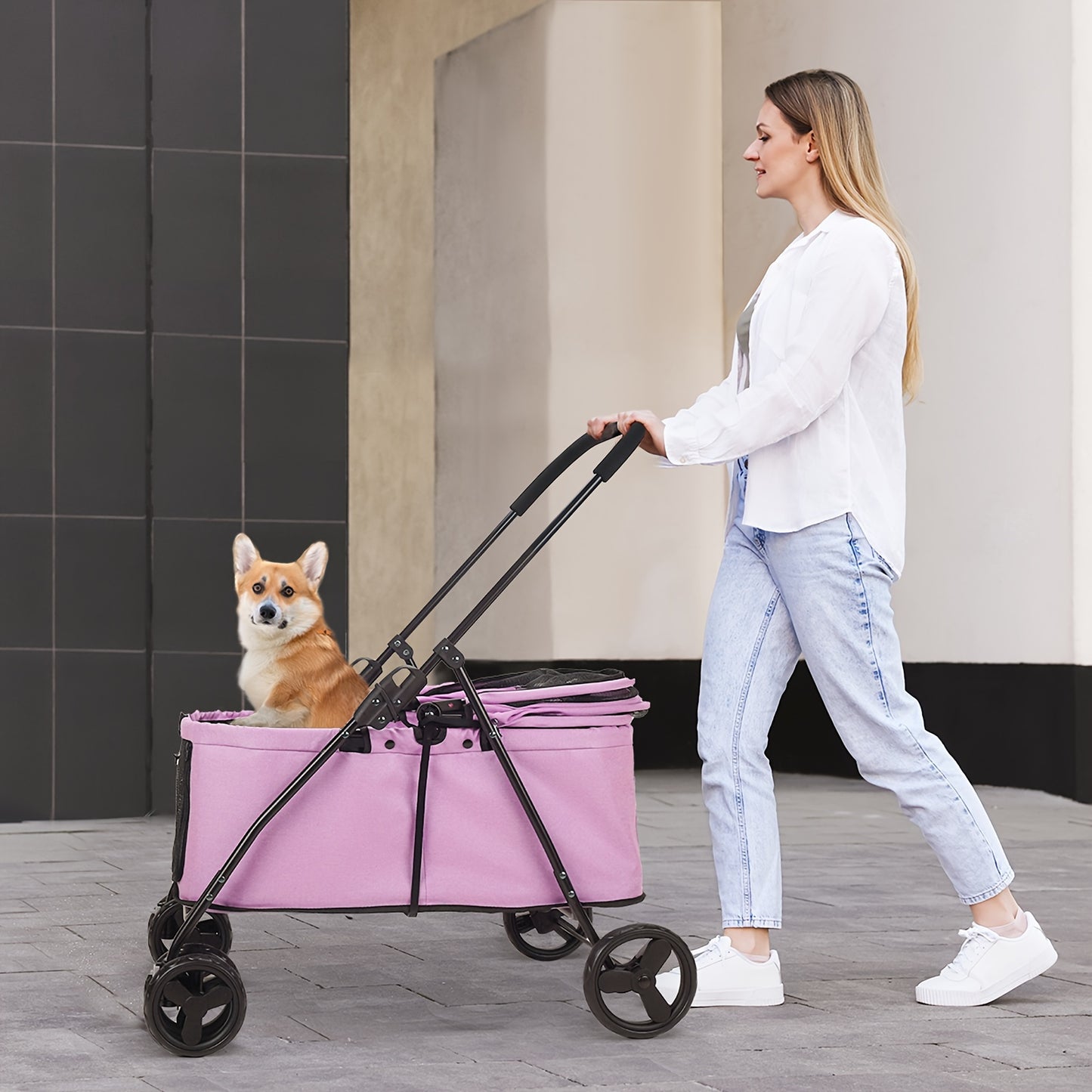 Suitable For Pets Up And Down From The Ground Lower Rectangular Pet Car, Cat And Dog Cart, Convenient Travel, Sleep At Ease Multi-functional Storage Car, Large Capacity, Black Gray Powder Coffee Blue Green Dark Green Optional