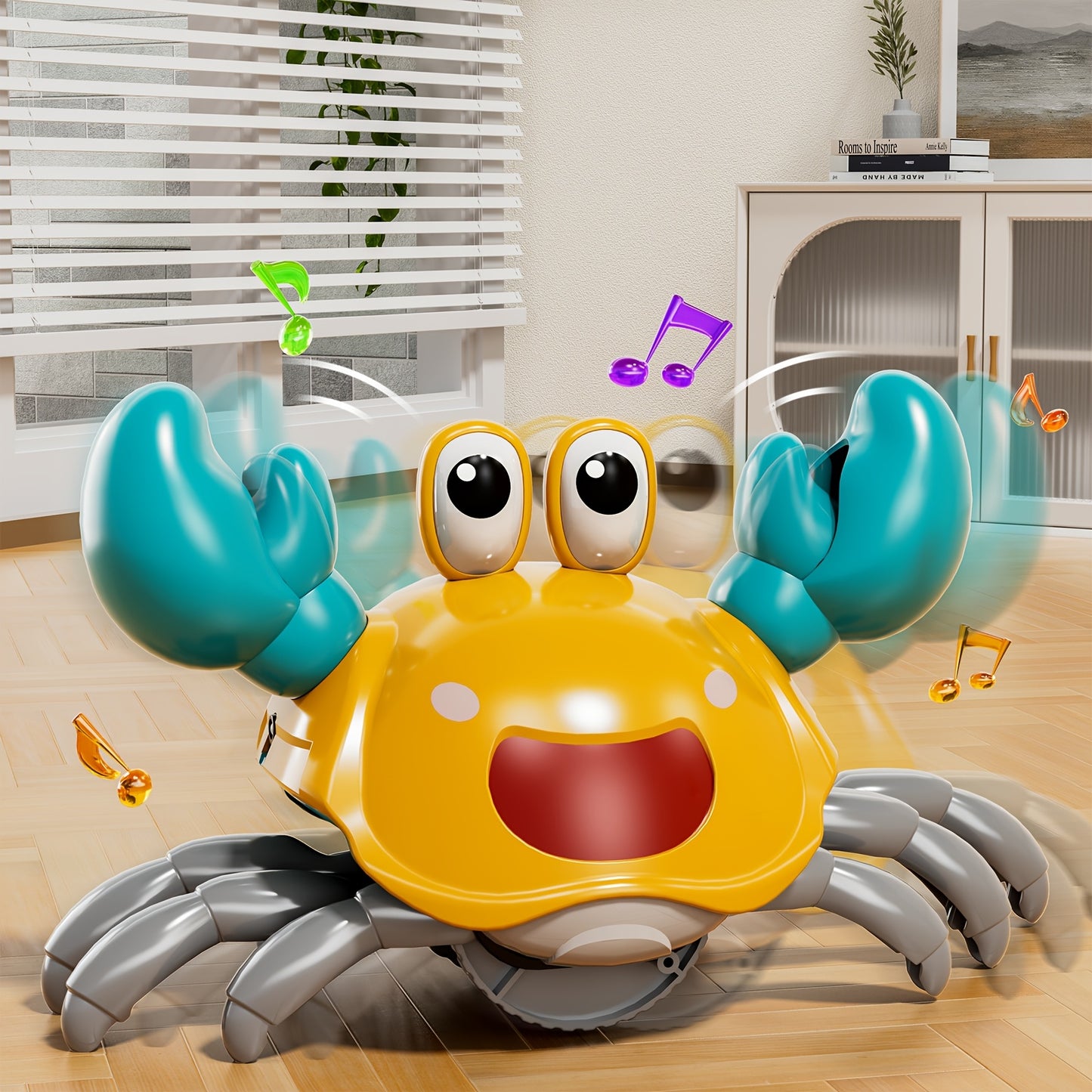 Dancing Crab Toy Music And Lights Interactive USB Rechargeable Crawling Crab Kids Gift