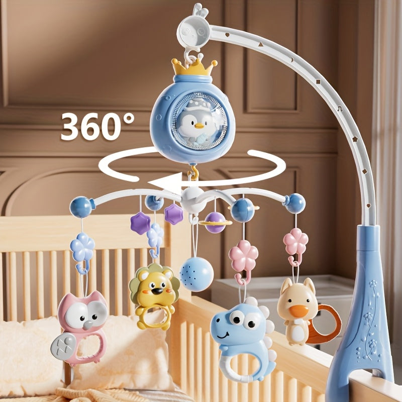 Bed Hanging Toys With Lights Lullabies Wind Chimes For Nursery 360 Degree Rotation Auto Off Timer Gifts