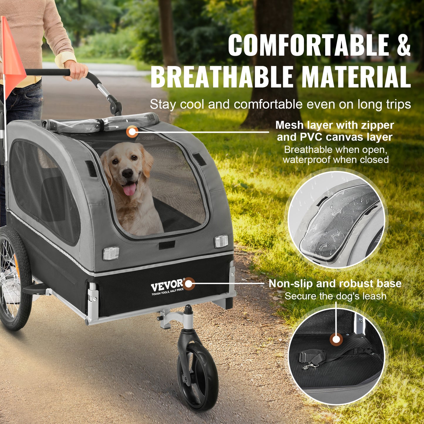 VEVOR 2in1 Dog Bike Trailer And Jogging Stroller For Pets
