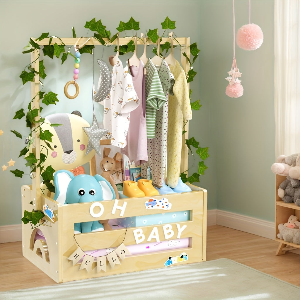 Shower Closet & Storage Basket DIY Alphabet Letters, Dual Rod System, Easy Assembly, Perfect for Baby Showers & Nursery Organization Mother's Day