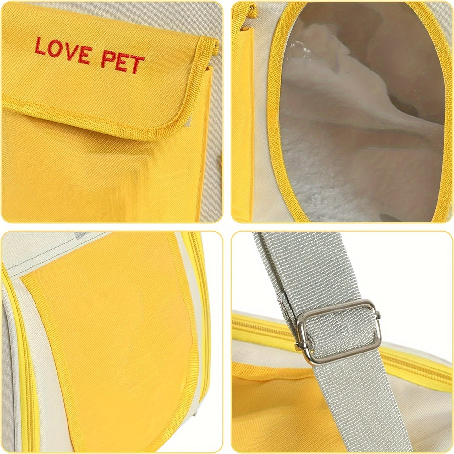 Foldable Portable Pet Backpack with Breathable Mesh for Cats and Dogs Airline Approved Yellow