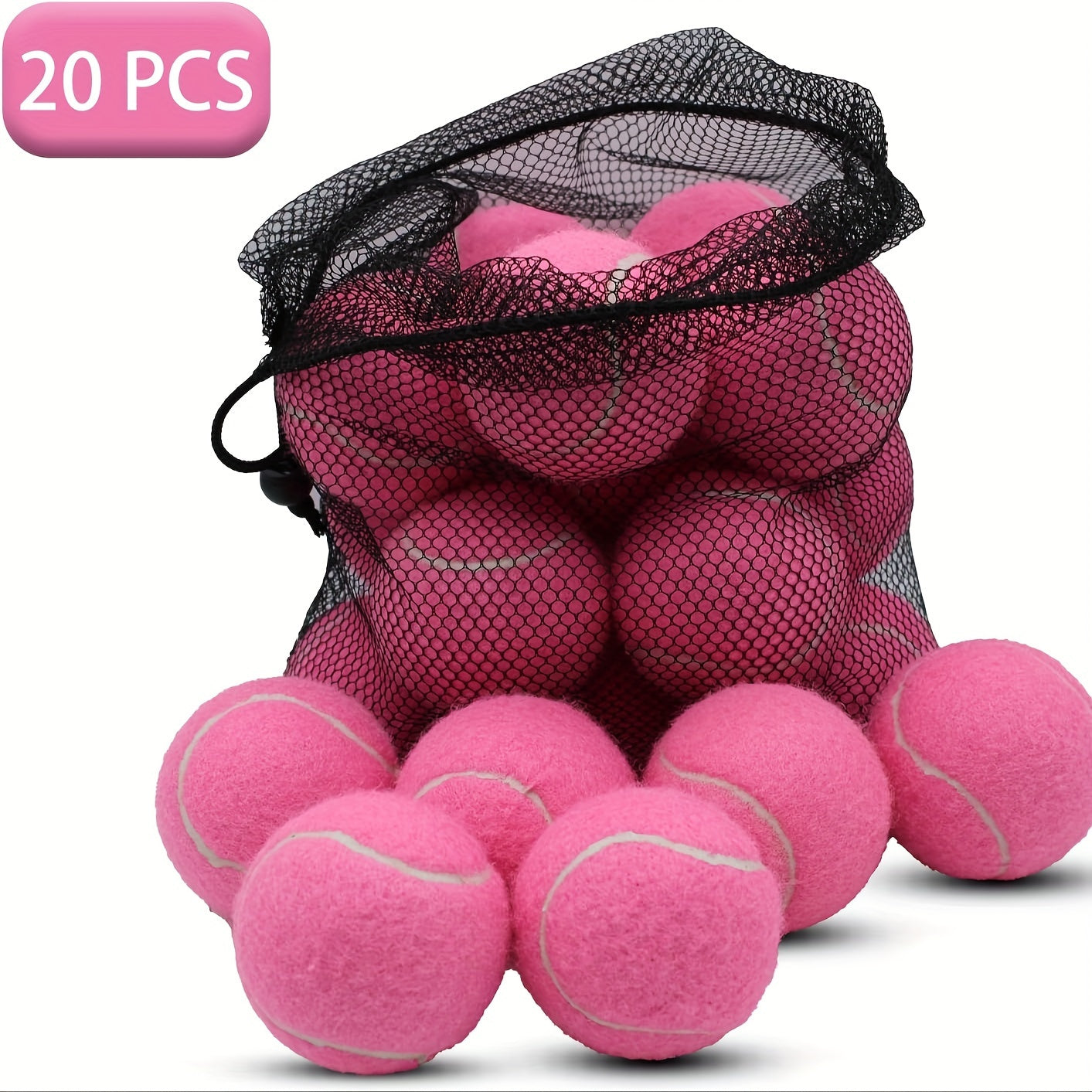 Colorful 20 Pack Tennis Balls for Dogs with Mesh Bag for Easy Transport and Play