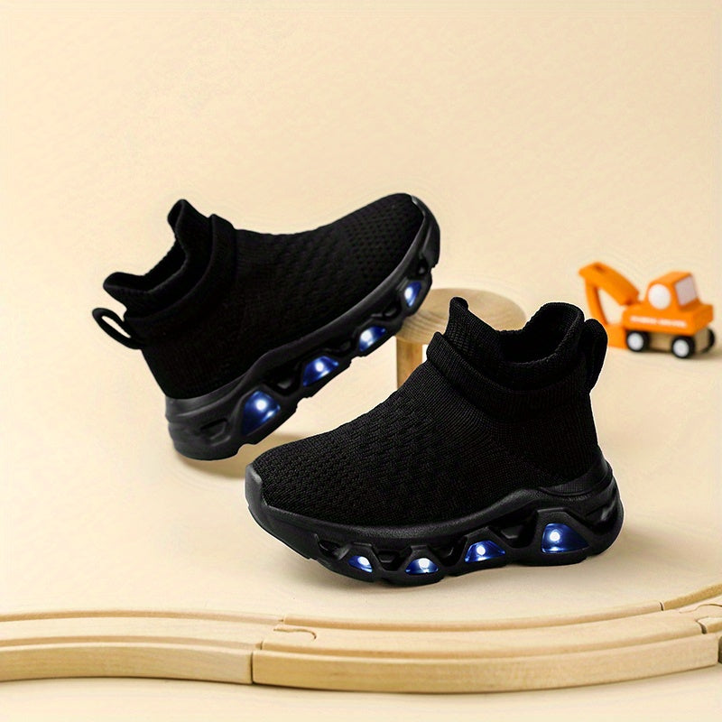 2026 LED Glowing Sole Sneakers for Boys and Girls Breathable Retro Street Style