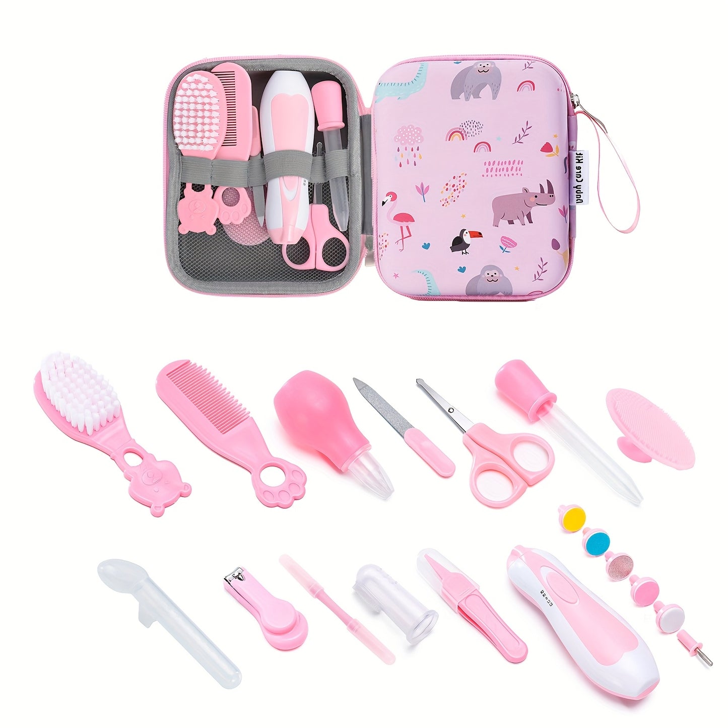 Essential Grooming Kit for Kids Includes Brush Comb Nail Clippers and Nasal Aspirator