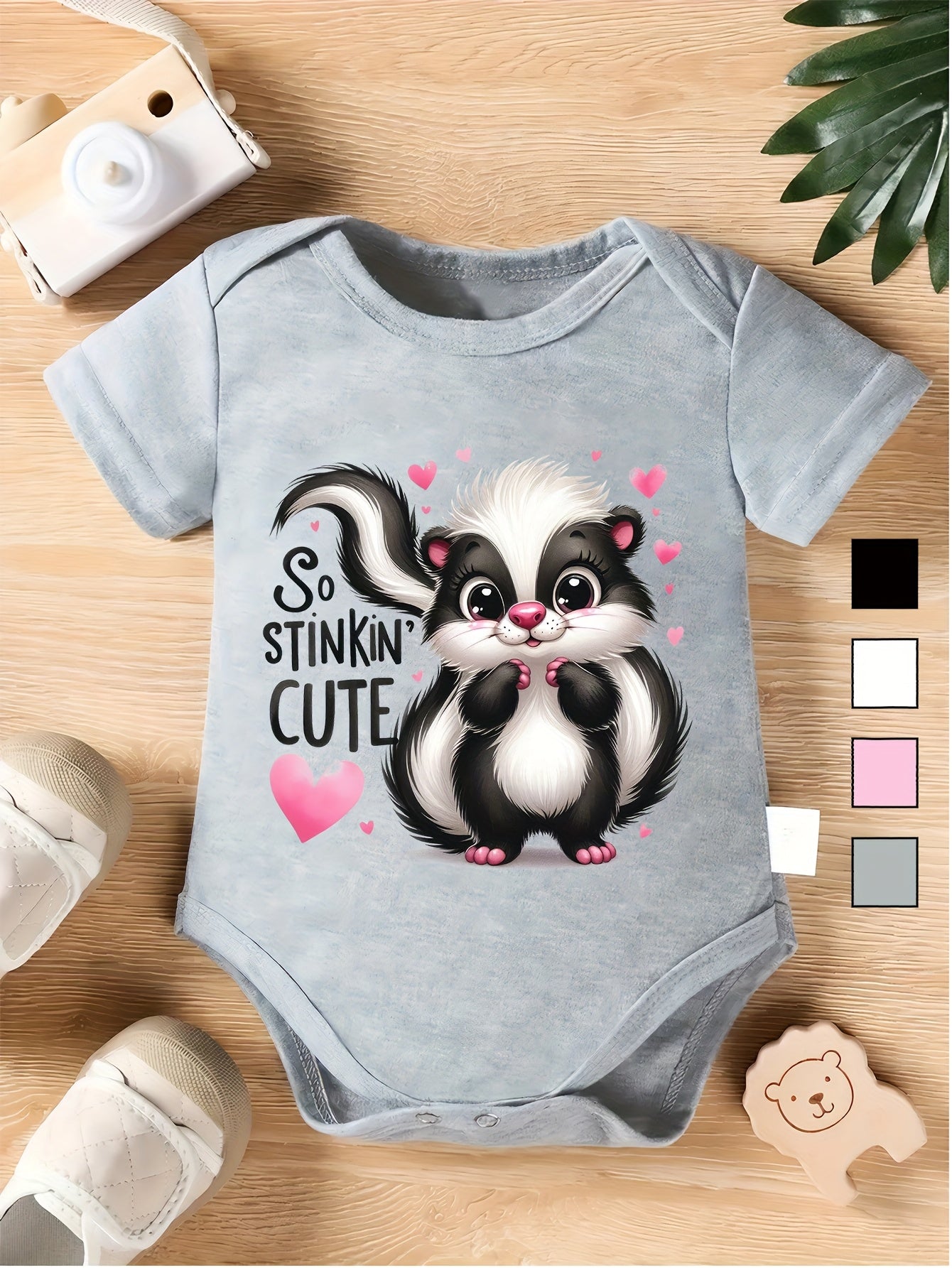 Cute Animal Print Baby Onesie for Spring and Summer 0-12 Months Soft Cotton Outfit