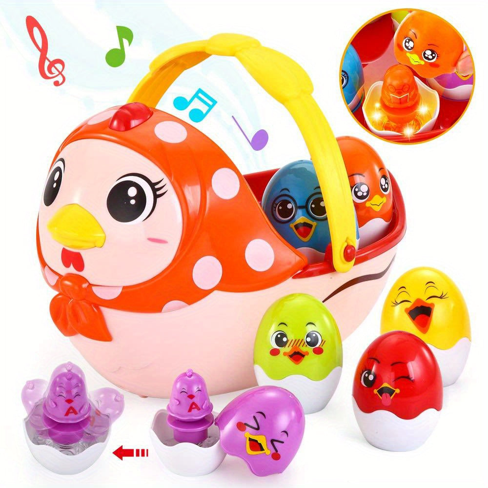 Vatos Baby Musical Easter Egg Toy with Colorful Lights for Boys and Girls 18 Months Plus