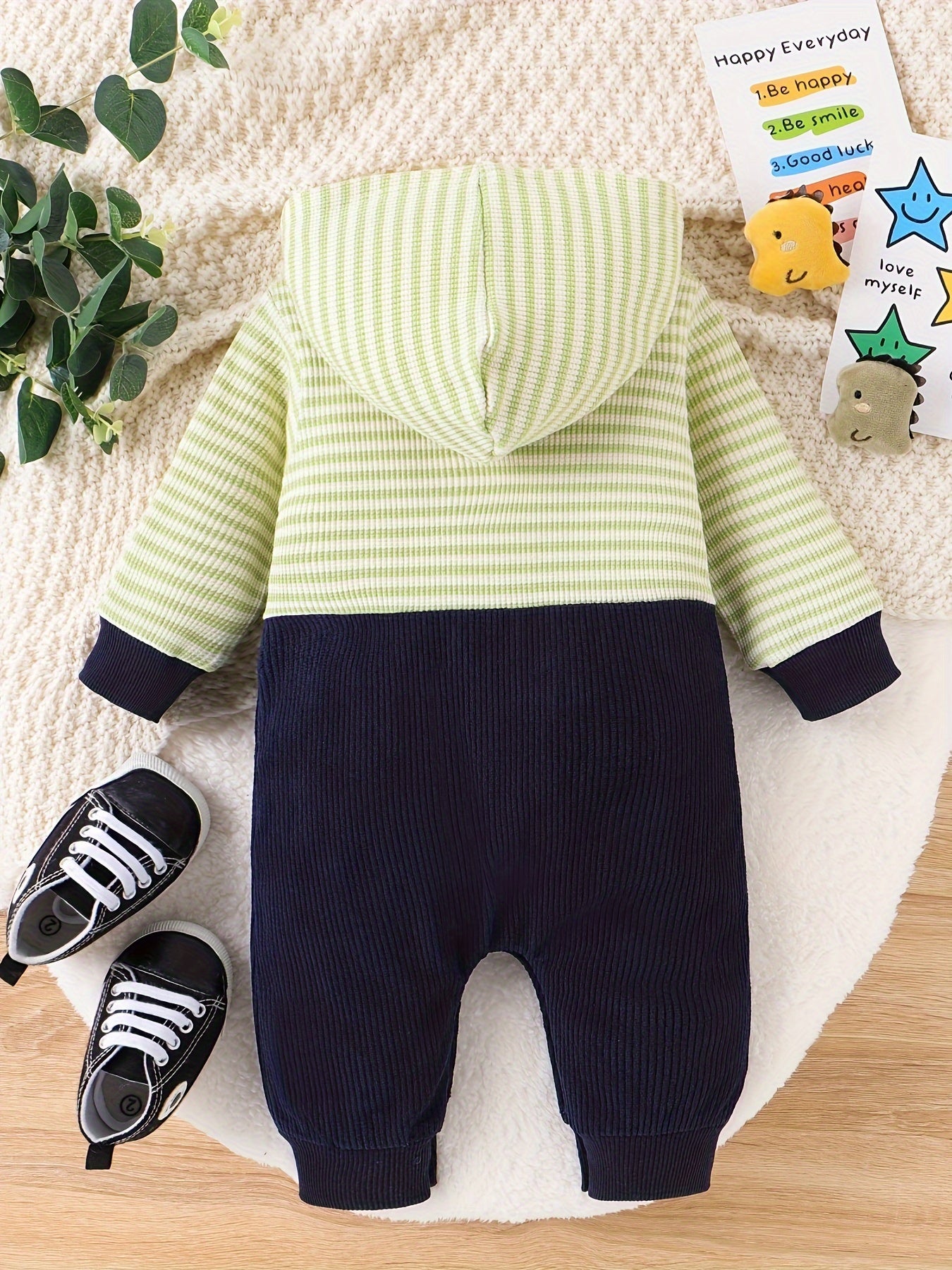 Baby Boy Long Sleeve Romper And Pocket Pants Set For 0 To 18 Months Winter Fall Outfit Cozy Cotton