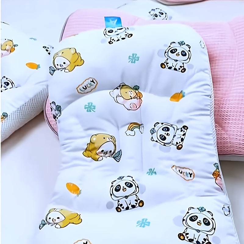 This Children's Pillow, Baby Pillow, And Toddler Pillow Are Made Of Natural Breathable Materials That Fit The Curve Of The Cervical Spine. The Partitioned Support Design Is Soft And Light Beige Friendly, Protecting Children's