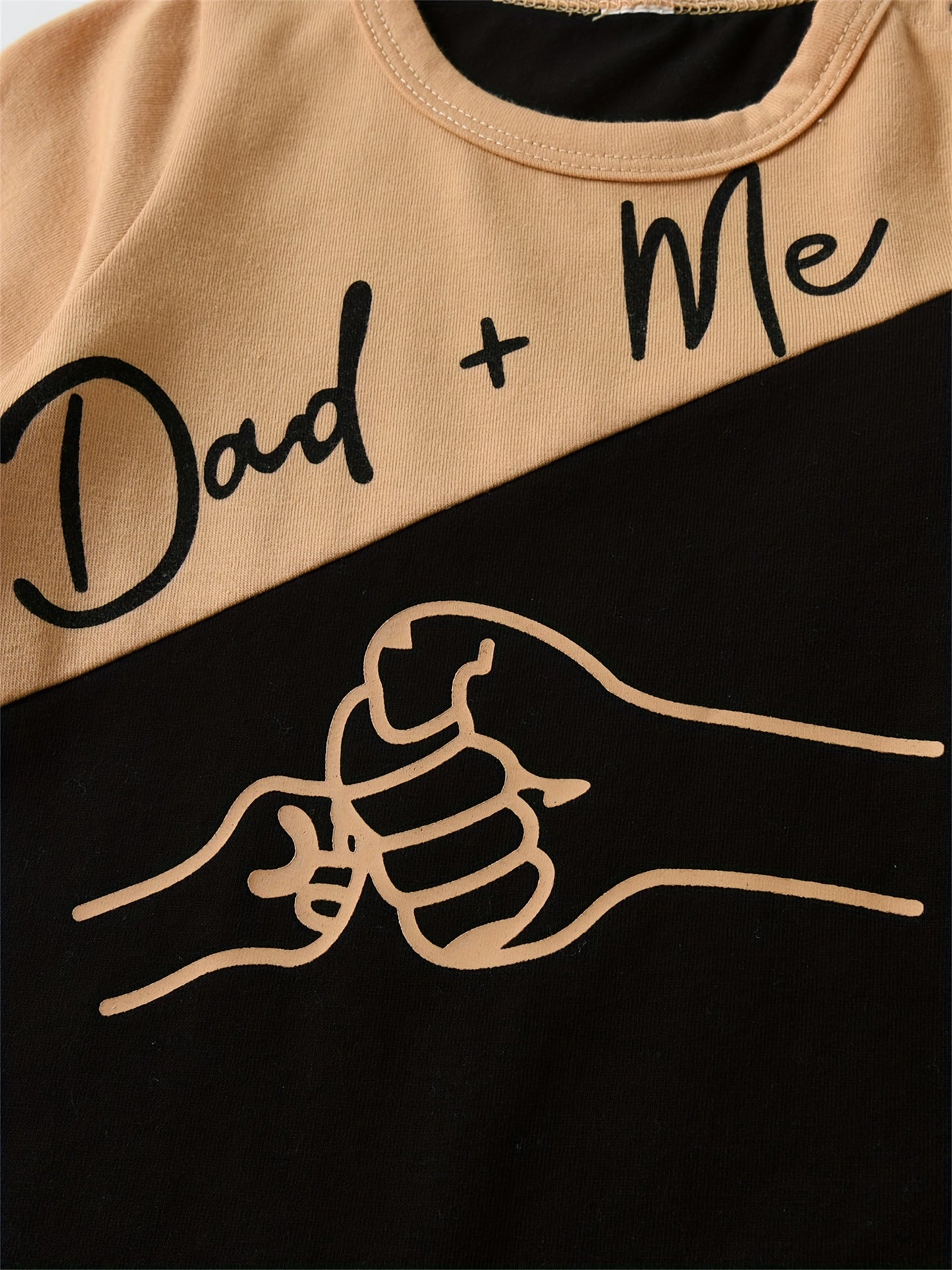 KuKitty Dad and Me Print Newborn Baby Boy Romper with Hat Long Sleeve Jumpsuit Outdoor