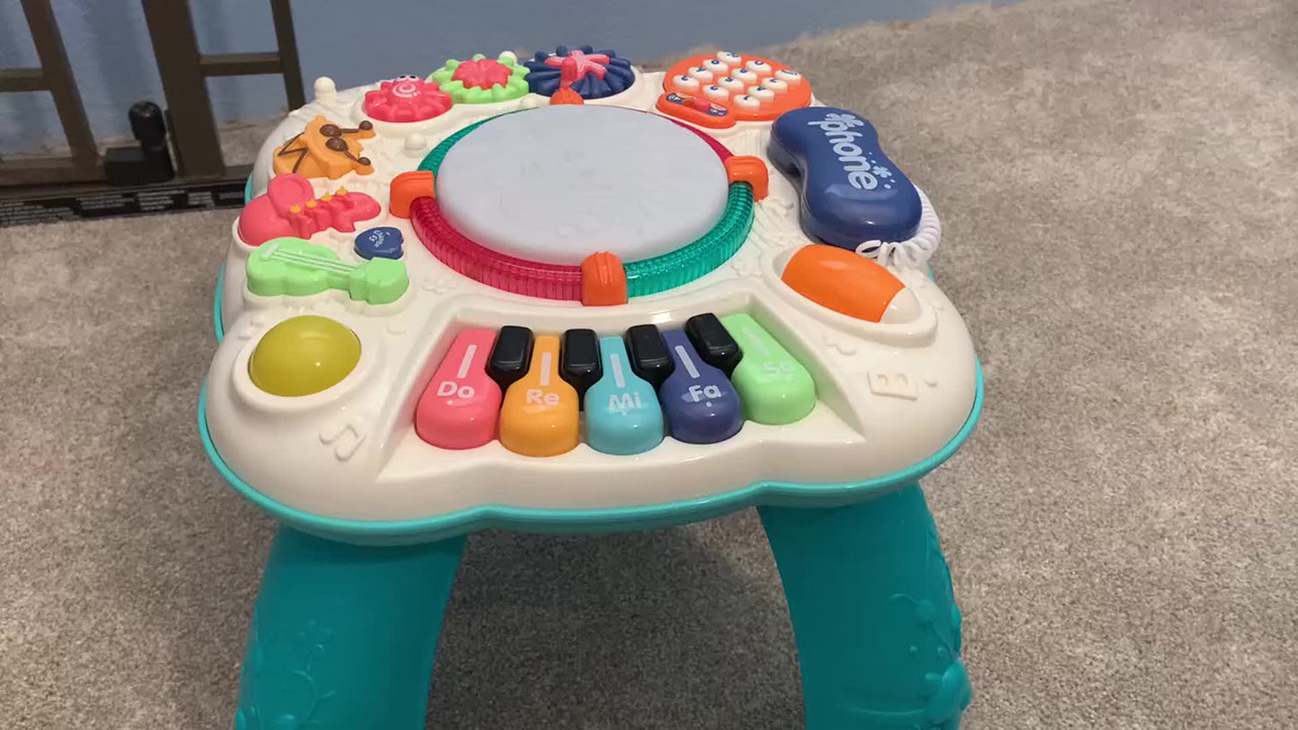 Educational Interactive Musical Play Table for Toddlers Boys and Girls Cognitive Development Activity Center