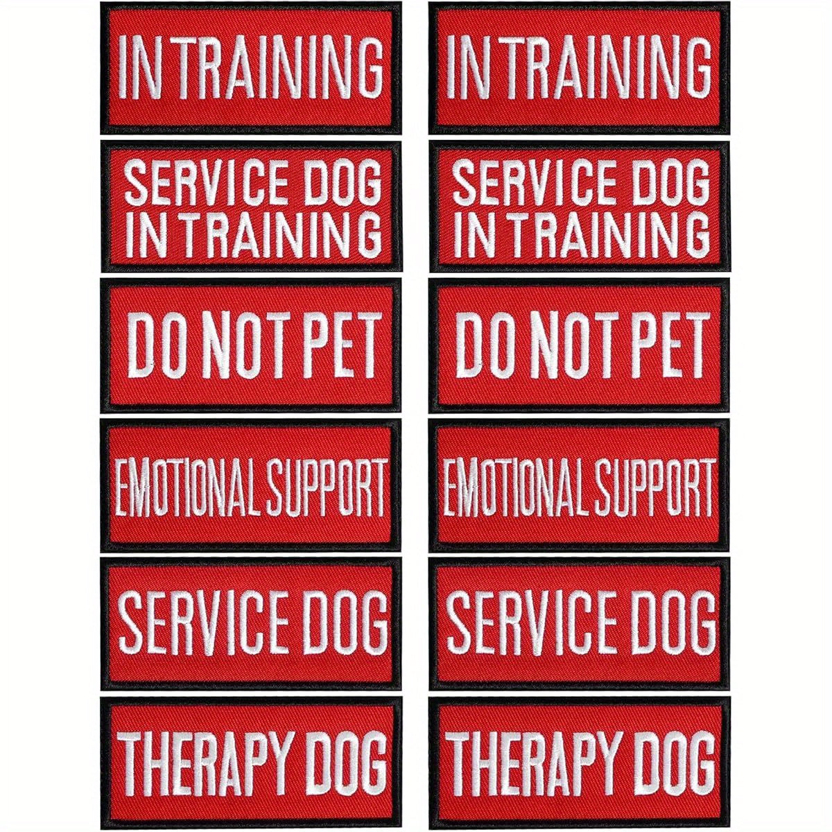 Removable Tactical Dog Harness and Service Dog Vest Patches: Do Not Pet, In Training, and Emotional Support (3.6 x 1.6 Inch)