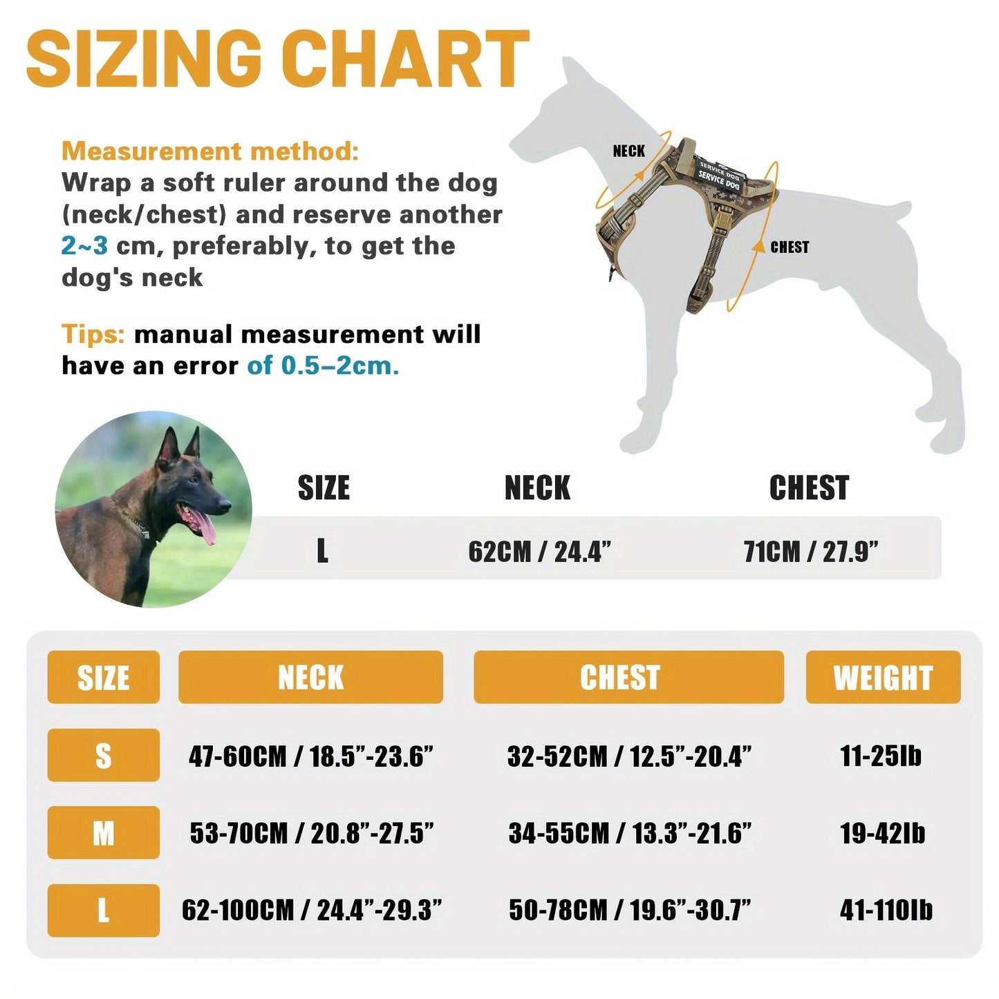 Tactical Dog Harness Heavy Duty No Pull Adjustable Reflective Vest For All Sizes