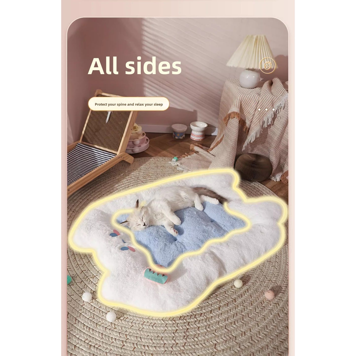 Cozy Cat Bed Nest Pillow Winter Warm Pet Pad for Cats and Small Dogs