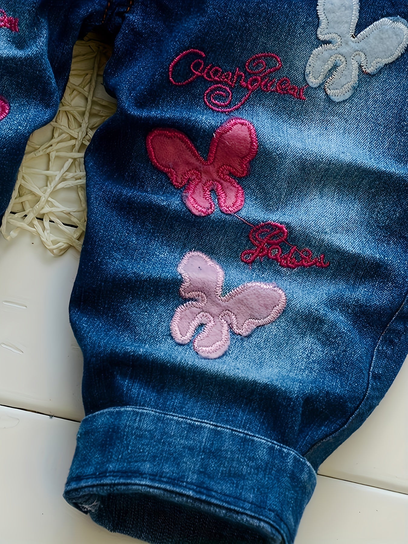 Denim Overalls with Animal Applique - Cotton Blend, Cute Non-Stretch Fabric, Long Length, Applique Detail, Regular Fit for Weekend Casual Wear, Spring/Fall Season - Woven 'S Overalls for Ages 12 and Under, for Outdoor